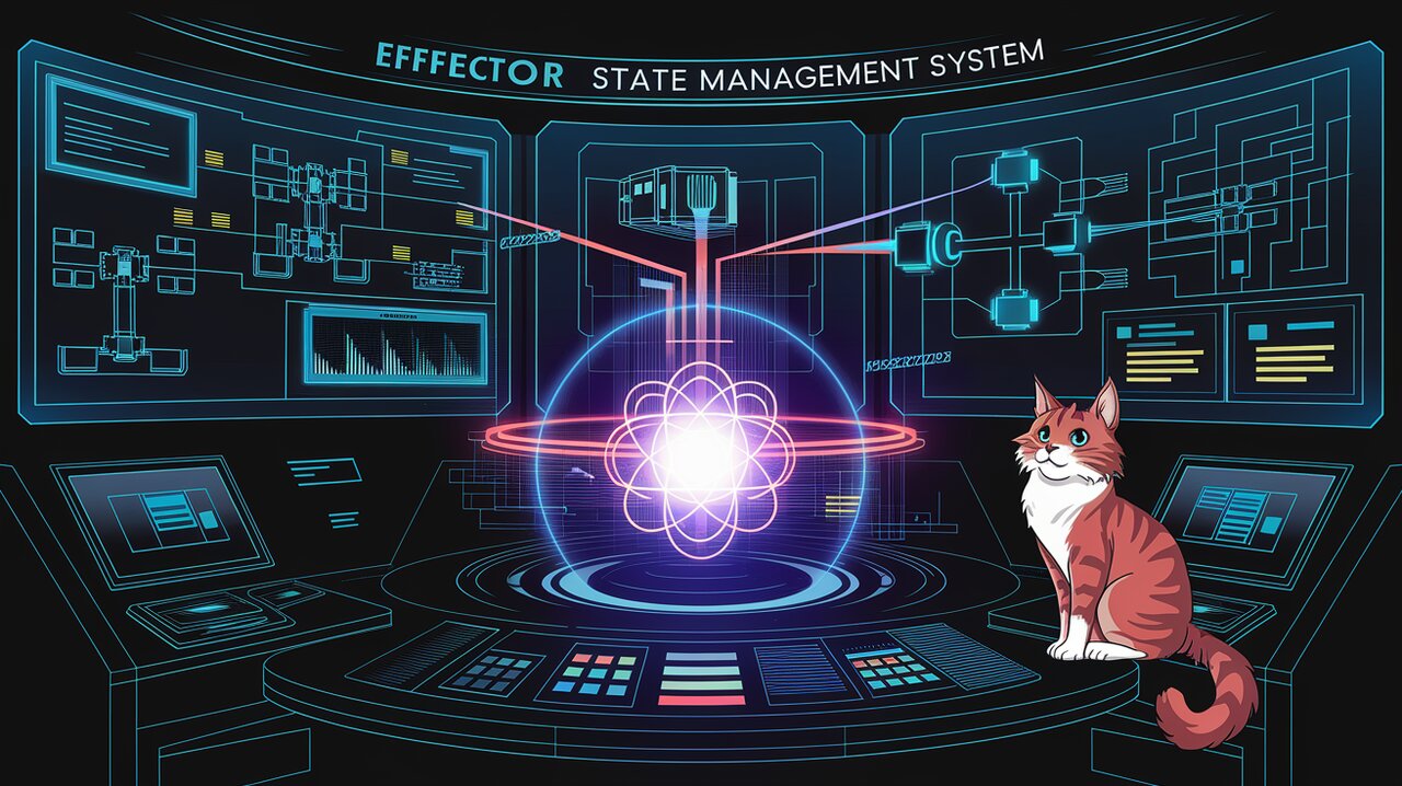 Futuristic control room illustrating Effector state management in React