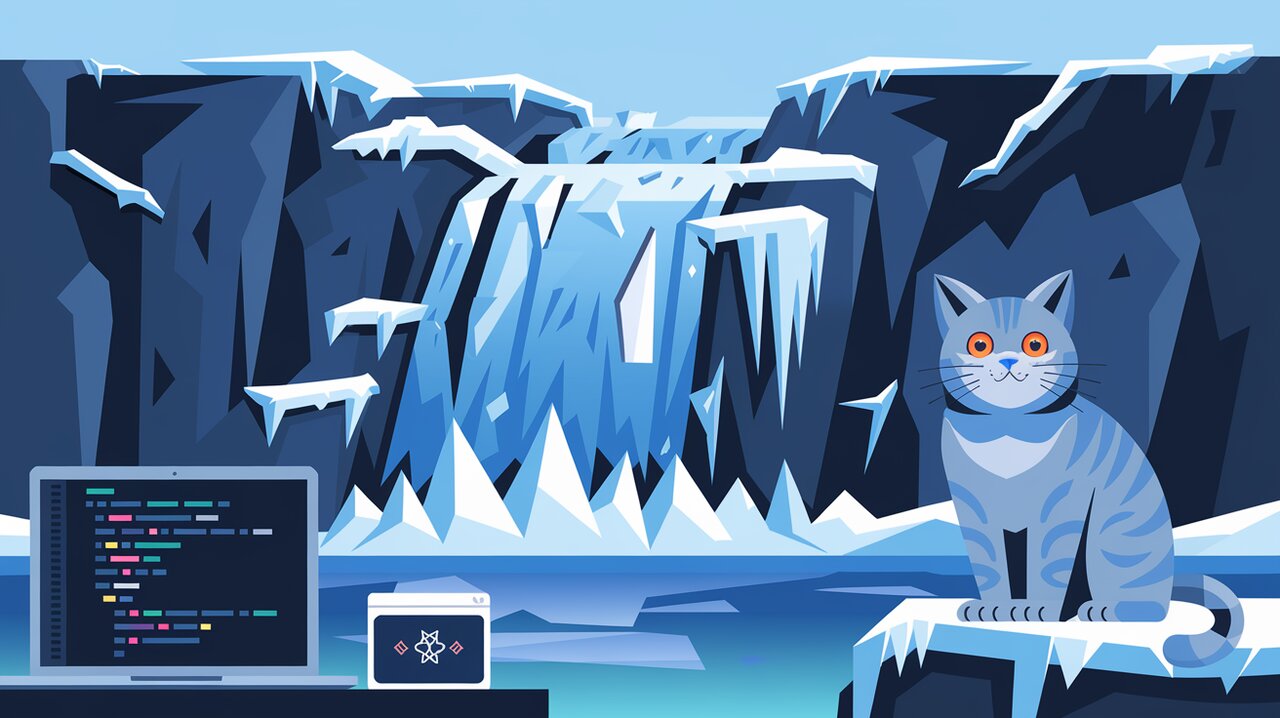 Frozen waterfall representing IceDam's data freezing capability in React