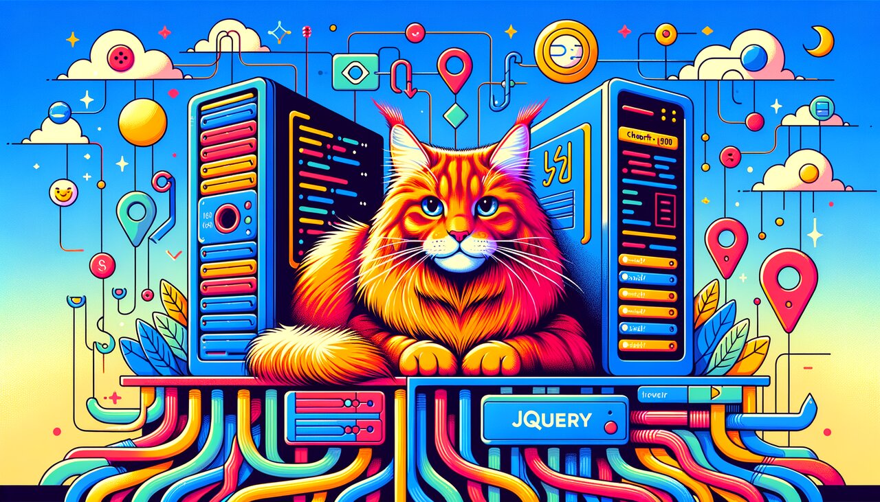 Developer workspace with parsed HTML on screen and a red cat on a shelf