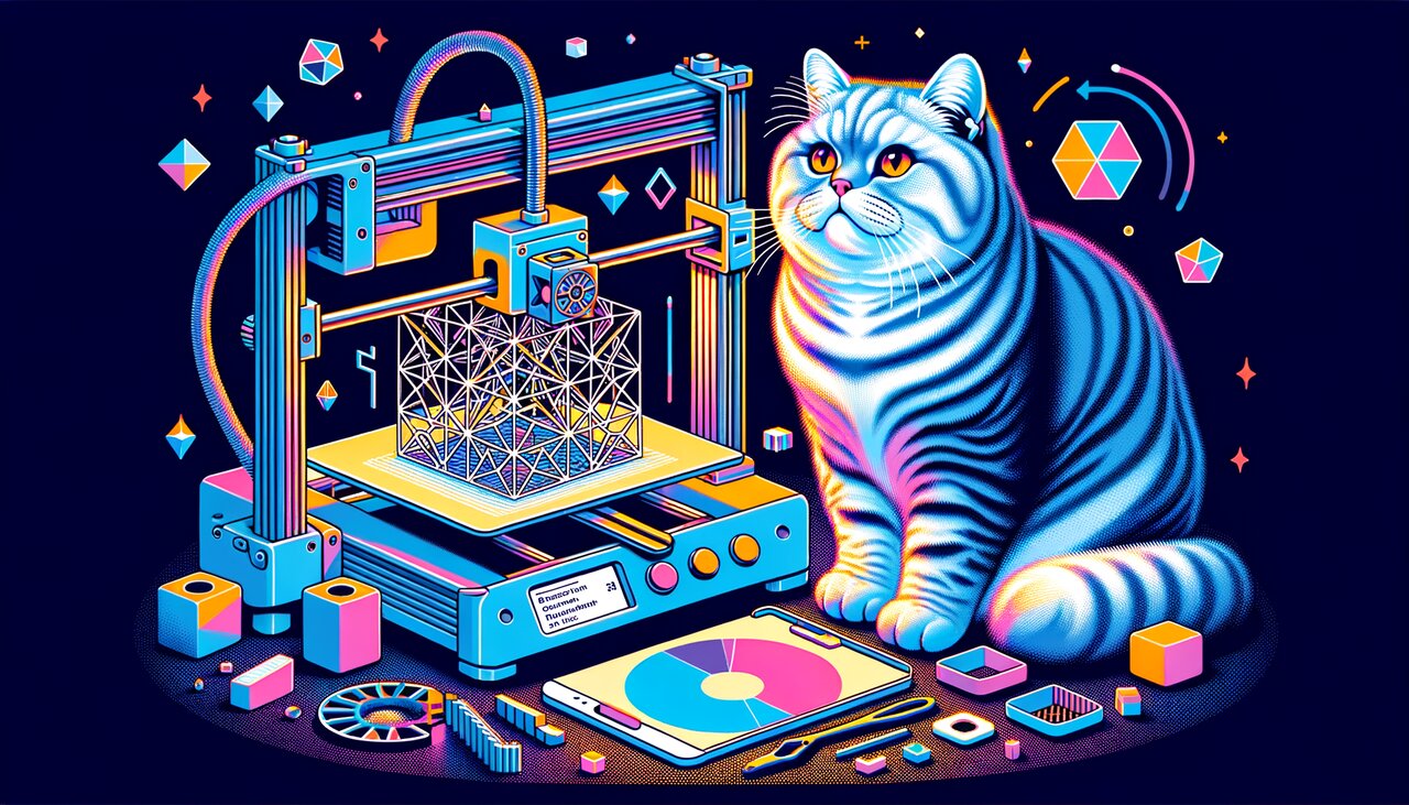 3D printer producing a model from JSX code on a workshop desk