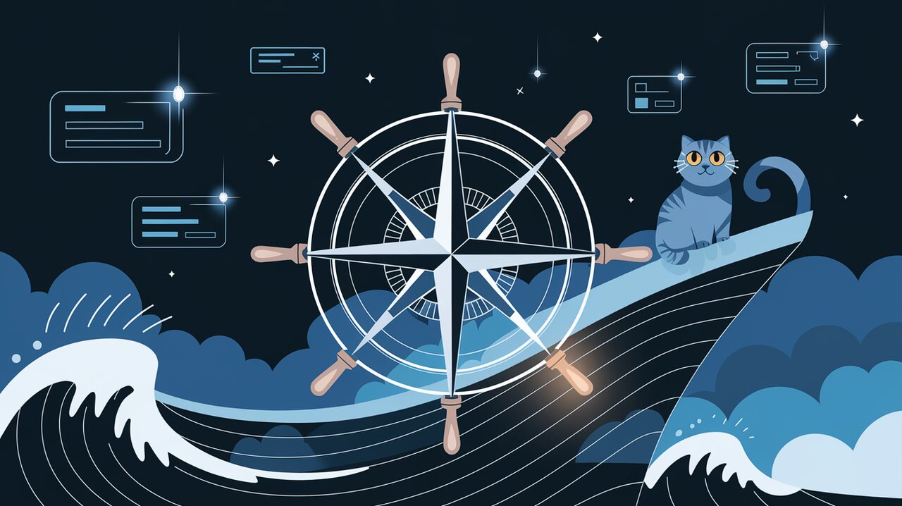 Nautical-themed illustration representing React Router Redux navigation and state management