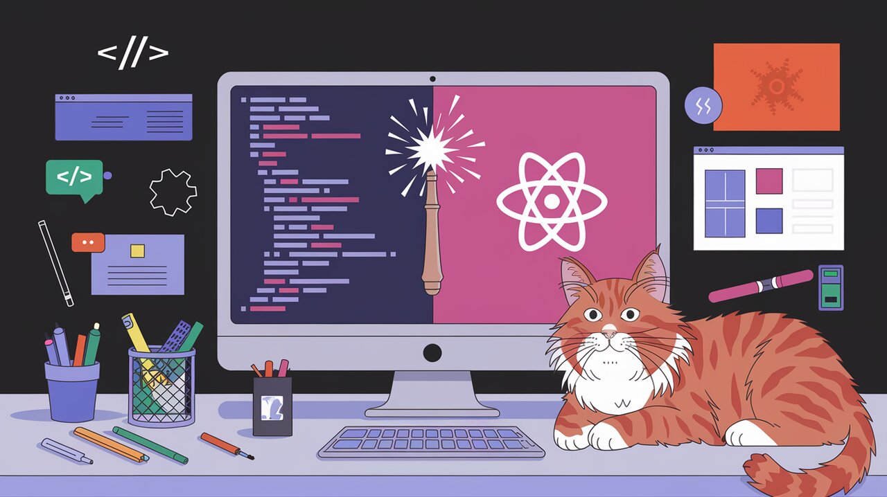 HTML to React transformation workspace with magical wand