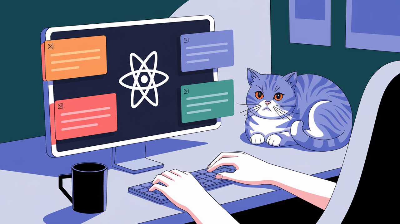 React application with popovers and a cat