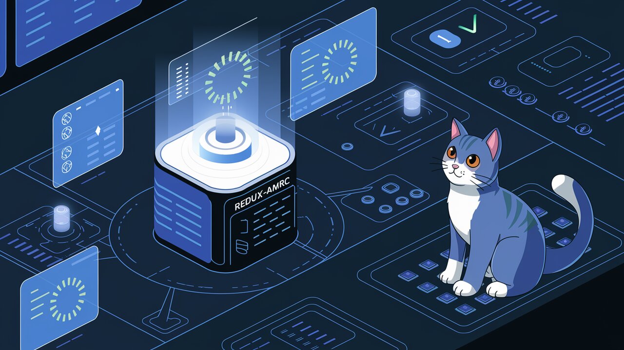 Futuristic Redux control panel with redux-amrc middleware