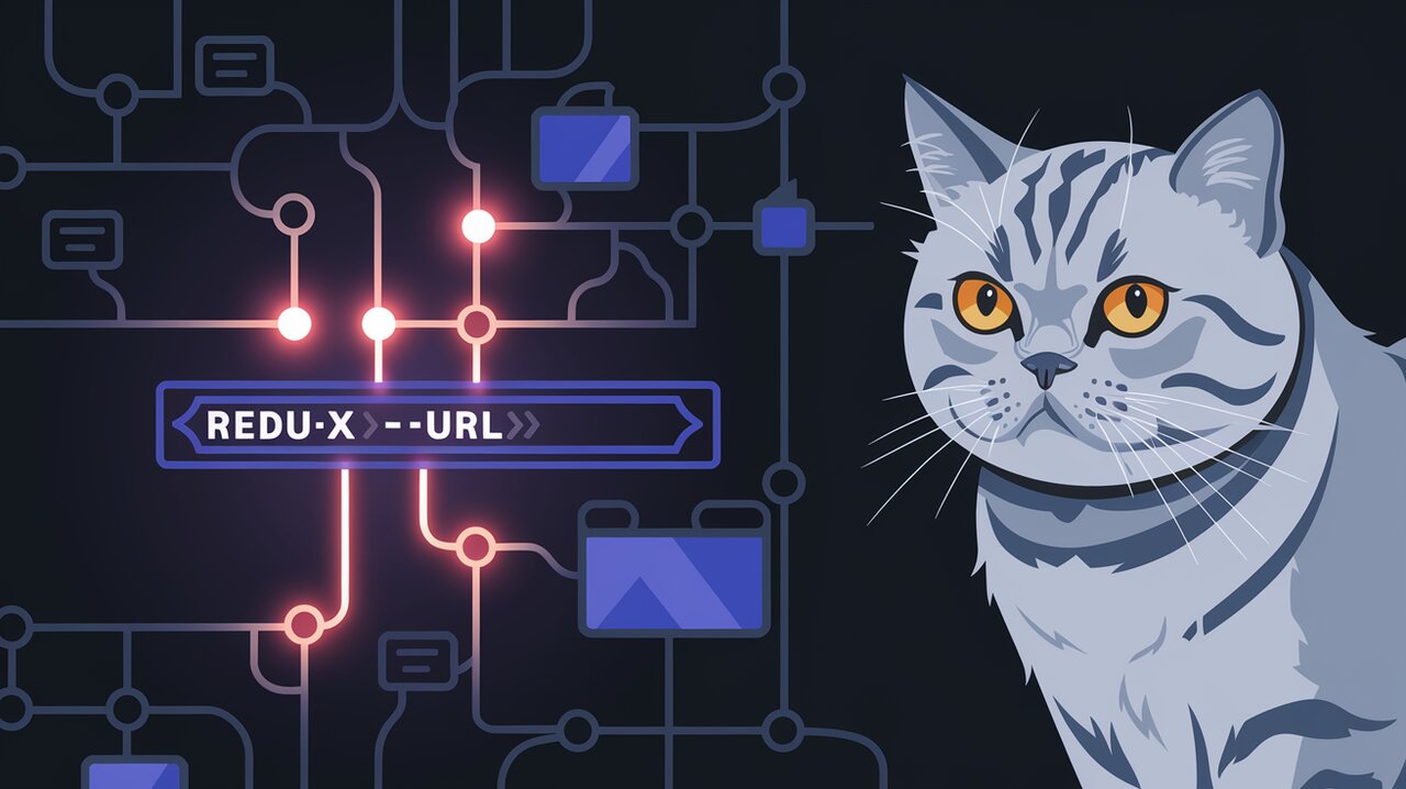 Visual representation of redux-url synchronizing Redux state with URL parameters