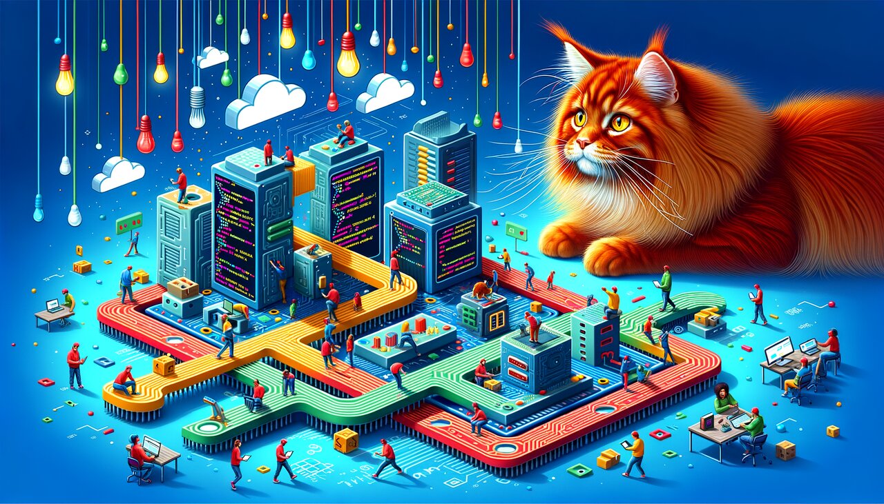 A futuristic factory processing JavaScript modules at high speed