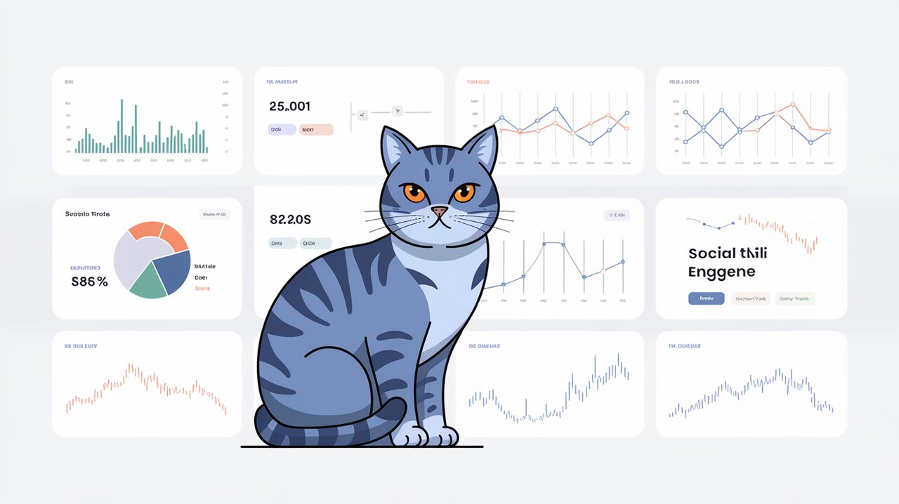 Minimalist dashboard with colorful sparkline charts