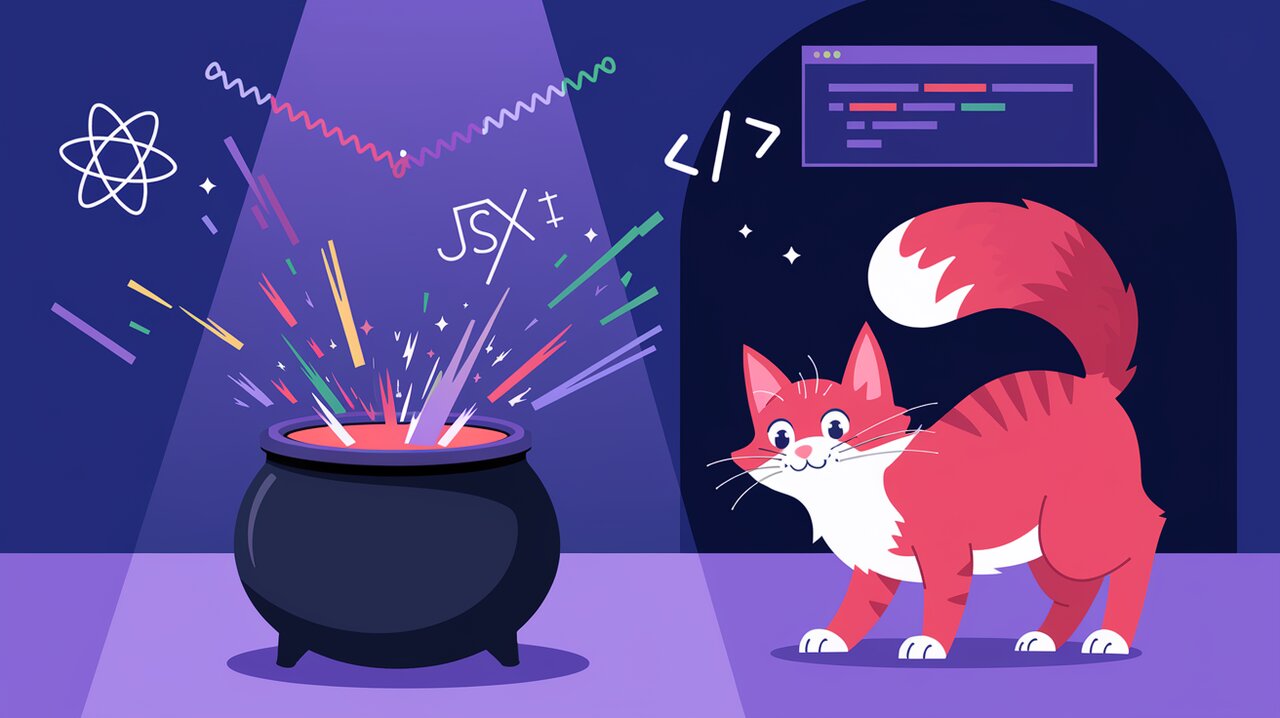 Magical JSX parsing workshop with React components and a curious cat